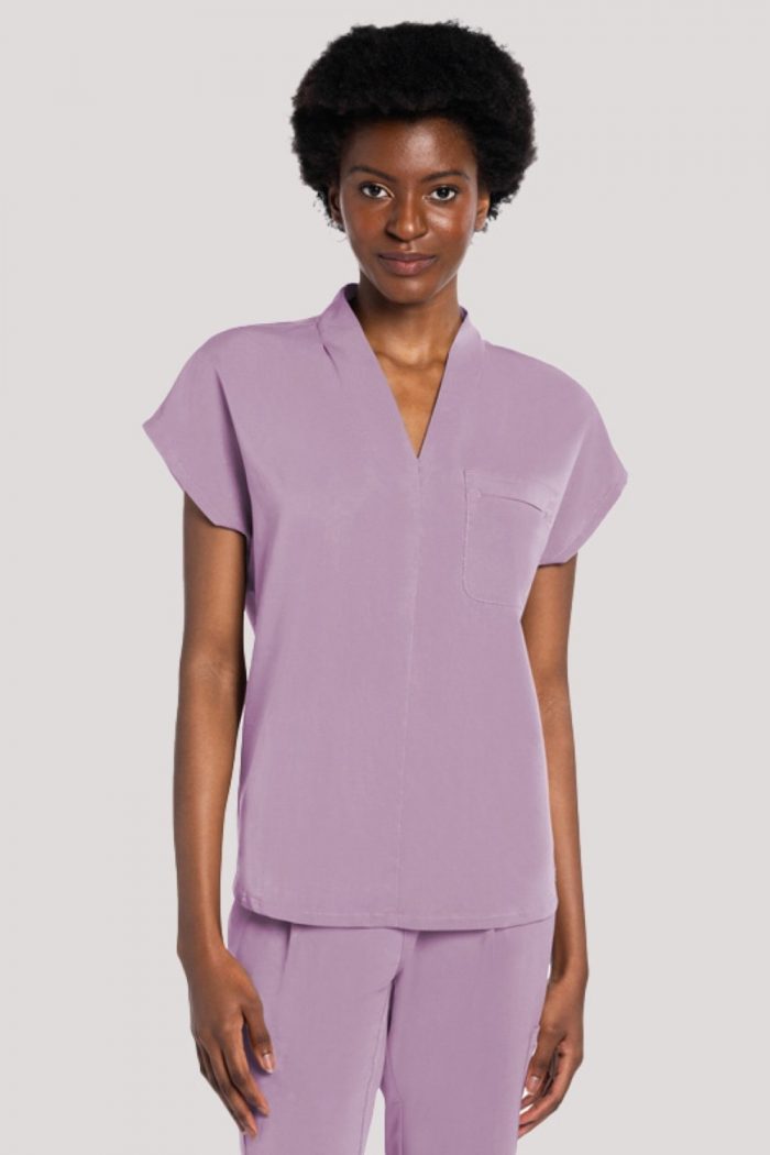 ATMOS Women's V Neck Tuck-in Scrub Top, Mauve