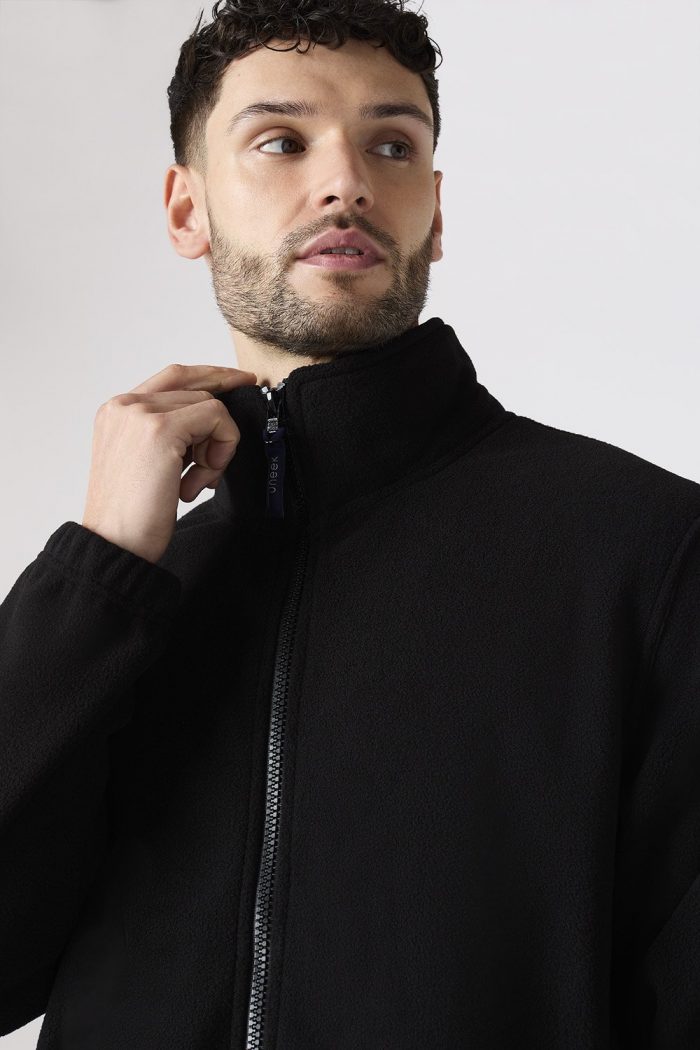 Uneek Unisex Full Zip Micro Fleece Jacket, Black