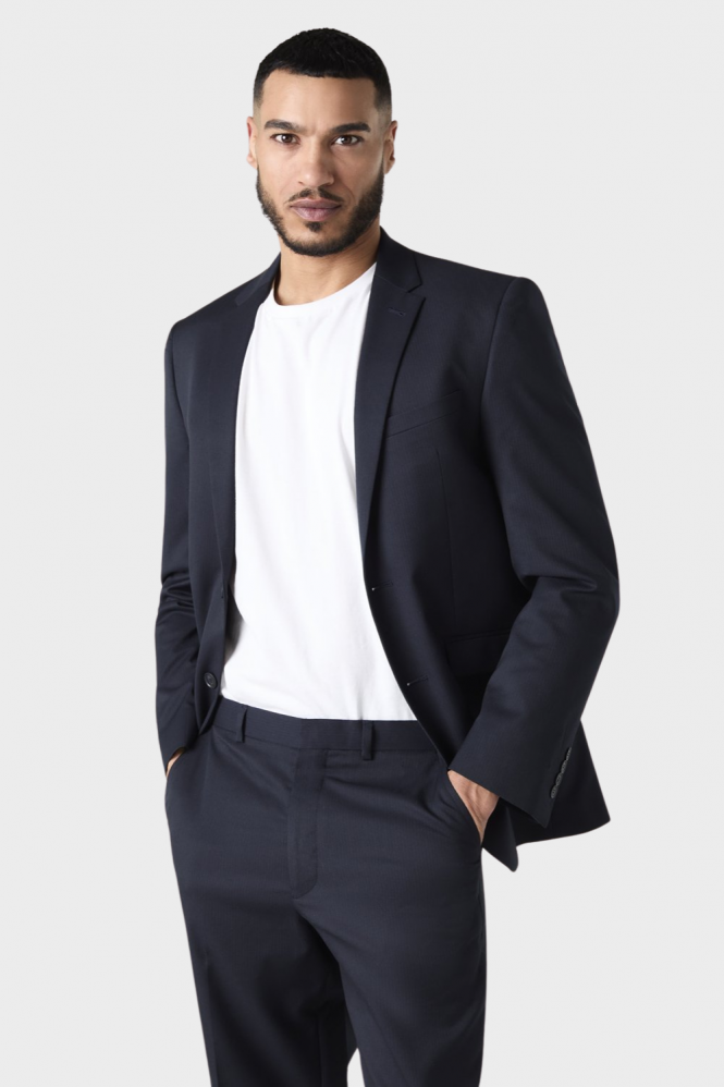 Alderley Men's Suit Jacket, Tailored Fit, Blue Stripe