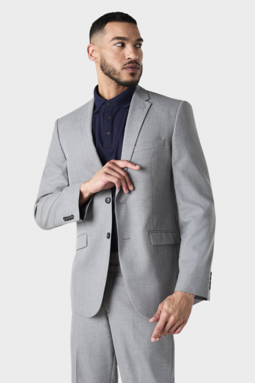 Alderley Men's Suit Jacket, Tailored Fit, Grey Sharkskin