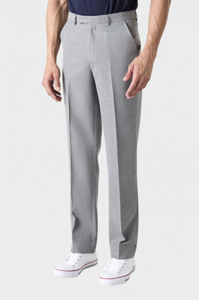 Alderley Men's Suit Trousers, Regular Fit, Tall Length, Grey Sharkskin