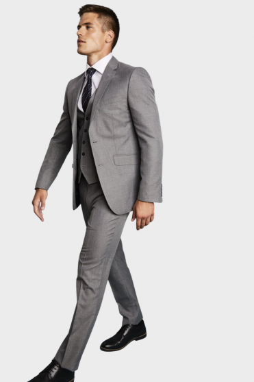 Alderley Men's Suit Trousers, Slim Fit, Tall Length, Grey Sharkskin