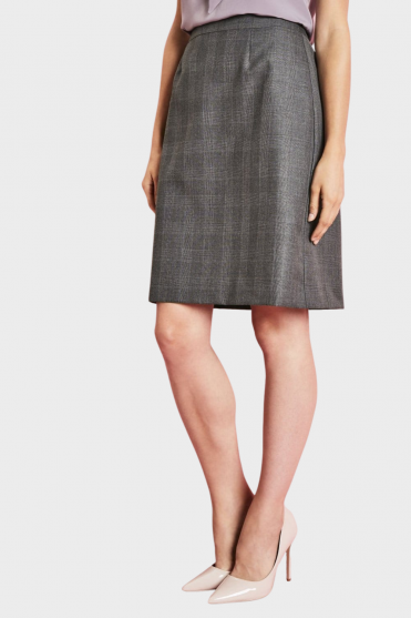 Alderley Women's A-line Skirt, Regular Fit, Grey Check