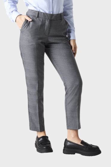 Alderley Women's Trousers, Slim Fit, Short Length, Grey Check