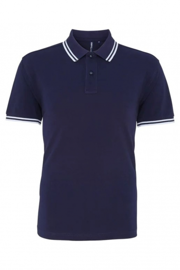Asquith & Fox Classic Fit Tipped Polo Shirt, Navy/White