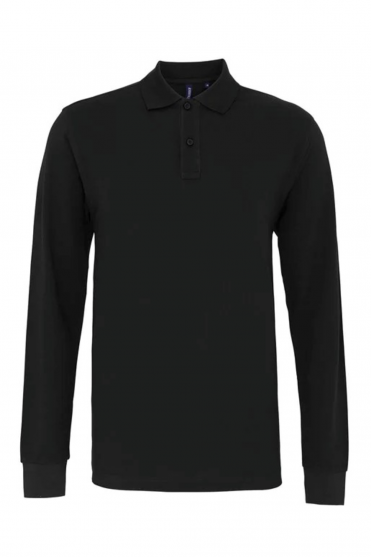 Asquith & Fox Men's Classic Fit Long Sleeve Polo Shirt, Black