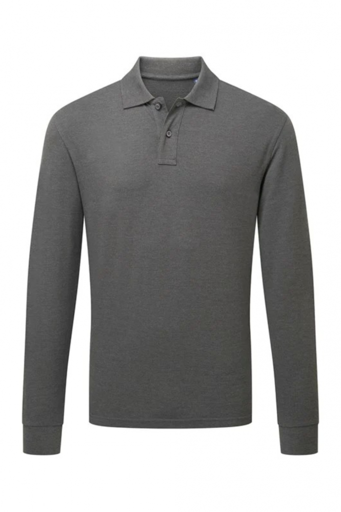 Asquith & Fox Men's Classic Fit Long Sleeve Polo Shirt, Charcoal