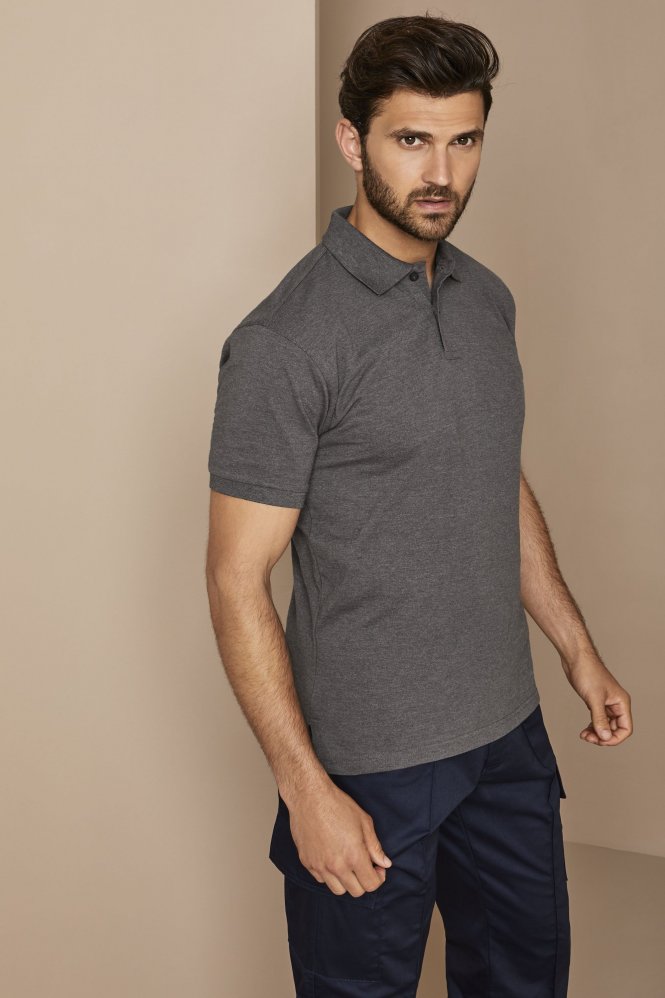 Asquith & Fox Men's Cotton Polo Shirt, Charcoal