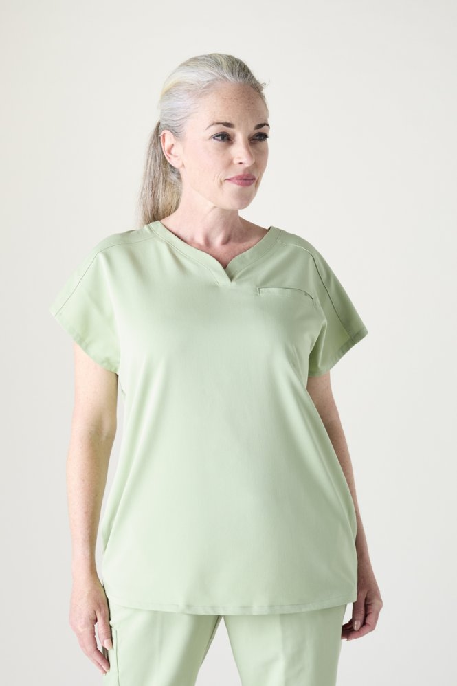 ATMOS Women's 3-Pocket V-neck Scrub Top, Cool Cucumber