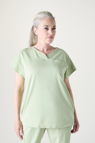 ATMOS Women's 3-Pocket V-neck Scrub Top, Cool Cucumber