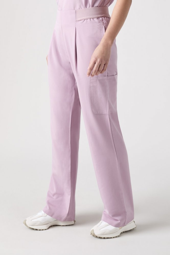 ATMOS Women's Five Pocket Flare Scrub Trouser, Mauve