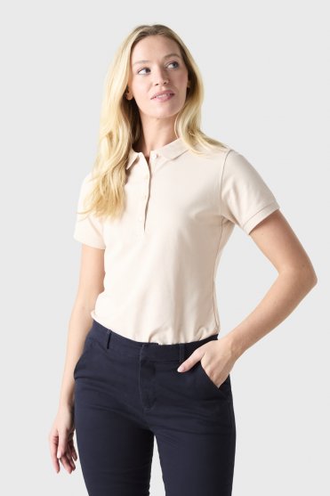Brook Taverner Arlington Women's Short Sleeve Polo Shirt, Sand