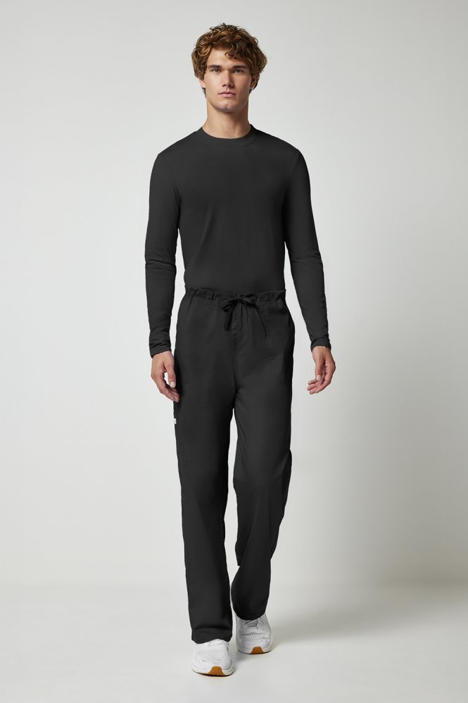 Cherokee Core Stretch Unisex Drawstring Cargo Trouser, Black