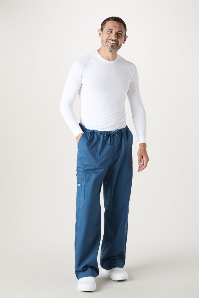 Cherokee Core Stretch Unisex Drawstring Cargo Trouser, Caribbean Blue