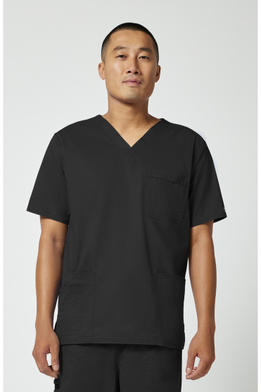 Cherokee Core Stretch Unisex V-Neck Scrub Top, Black