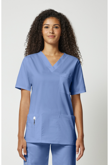 Cherokee Core Stretch Unisex V-Neck Scrub Top, Ciel Blue