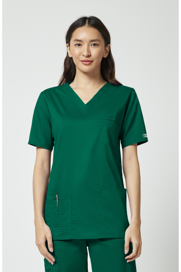 Cherokee Core Stretch Unisex V-Neck Scrub Top, Hunter Green