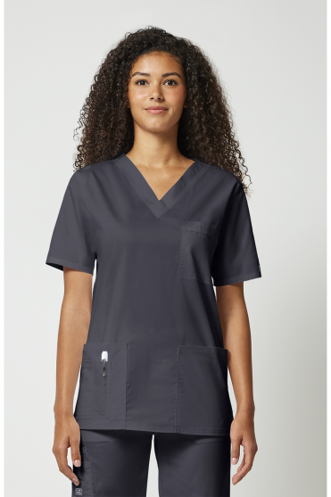 Cherokee Core Stretch Unisex V-Neck Scrub Top Pewter
