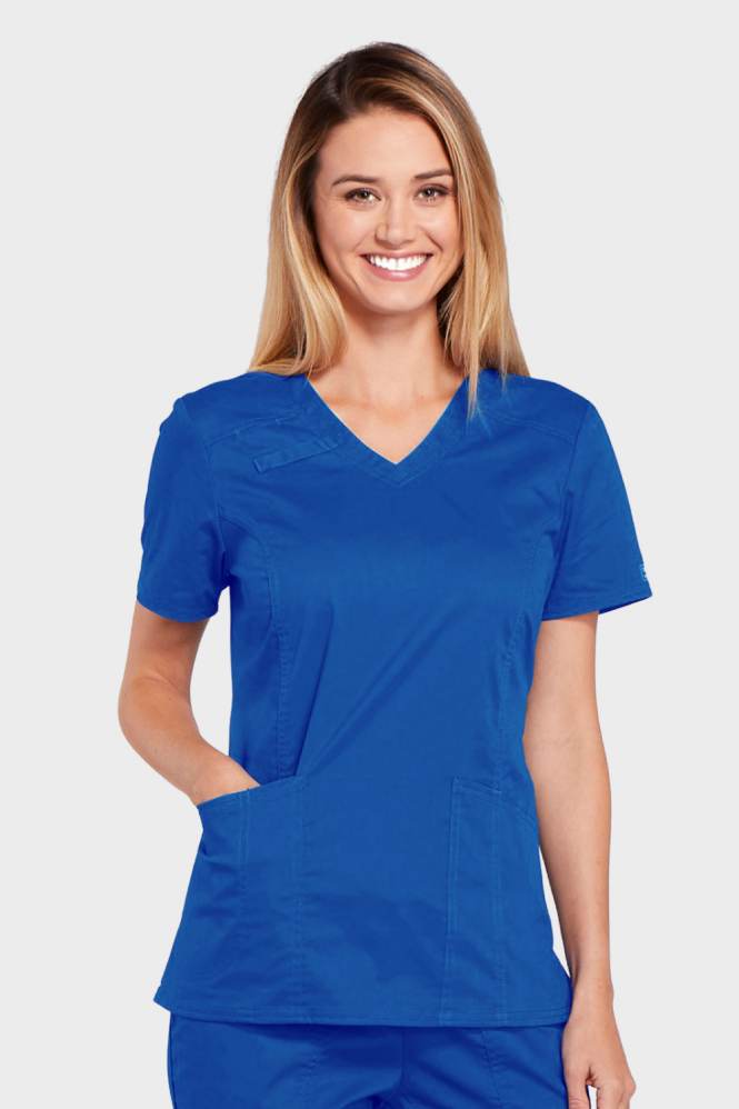 Cherokee Core Stretch V-Neck Scrub Top, Royal