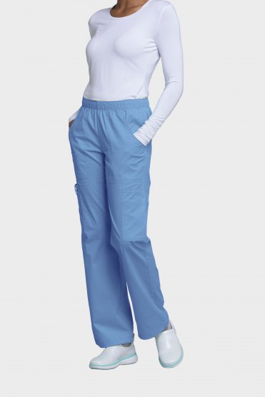 Cherokee Core Stretch Women's Mid Rise Pull-on Cargo Trouser Ciel Blue
