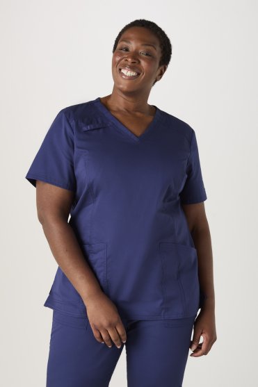 Cherokee Core Stretch Women's V-Neck Scrub Top, Navy