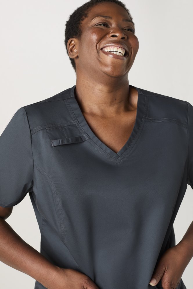 Cherokee Core Stretch Women's V-Neck Scrub Top, Pewter