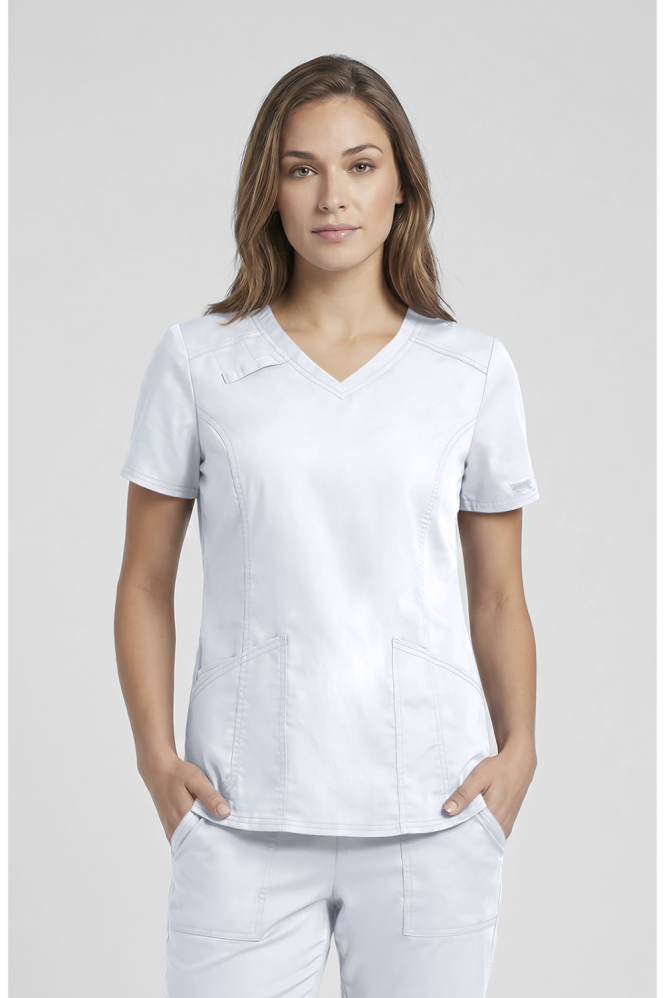 Cherokee Core Stretch Women's V-Neck Scrub Top, White