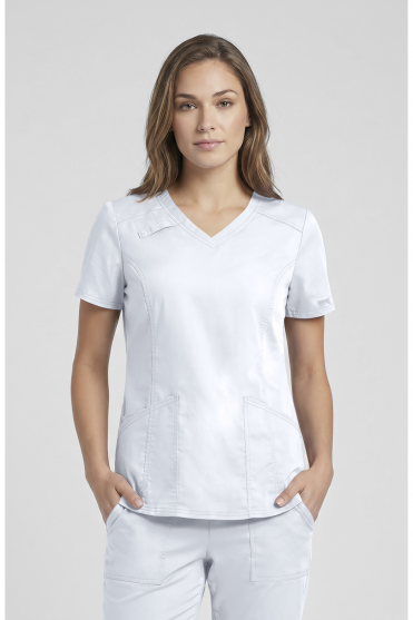 Cherokee Core Stretch Women's V-Neck Scrub Top, White