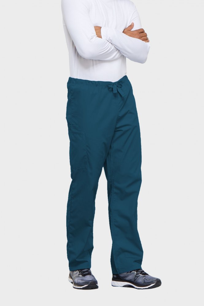 Cherokee Originals Unisex Drawstring Cargo Trouser, Caribbean Blue