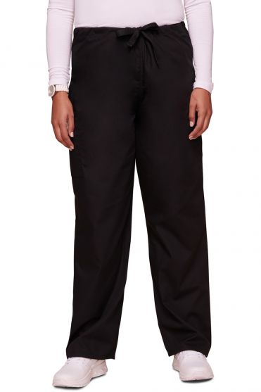 Cherokee Originals Unisex Drawstring Cargo Trouser, Tall Length, Black