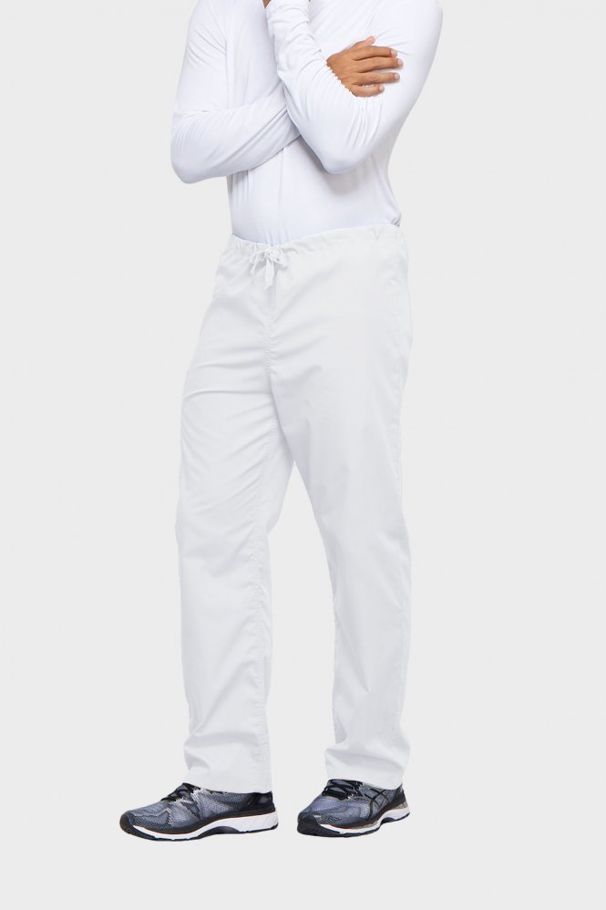 Cherokee Originals Unisex Drawstring Cargo Trouser, White