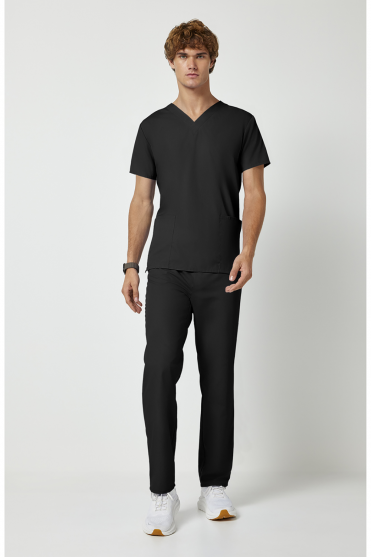 Cherokee Originals Unisex Scrub Top and Trouser Set, Tall Length, Black