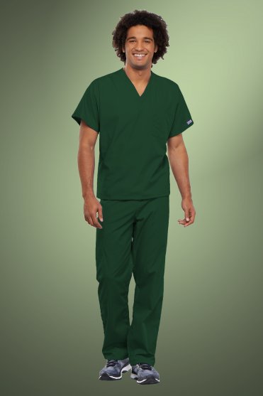 Cherokee Originals Unisex V-Neck Scrub Top, Hunter Green