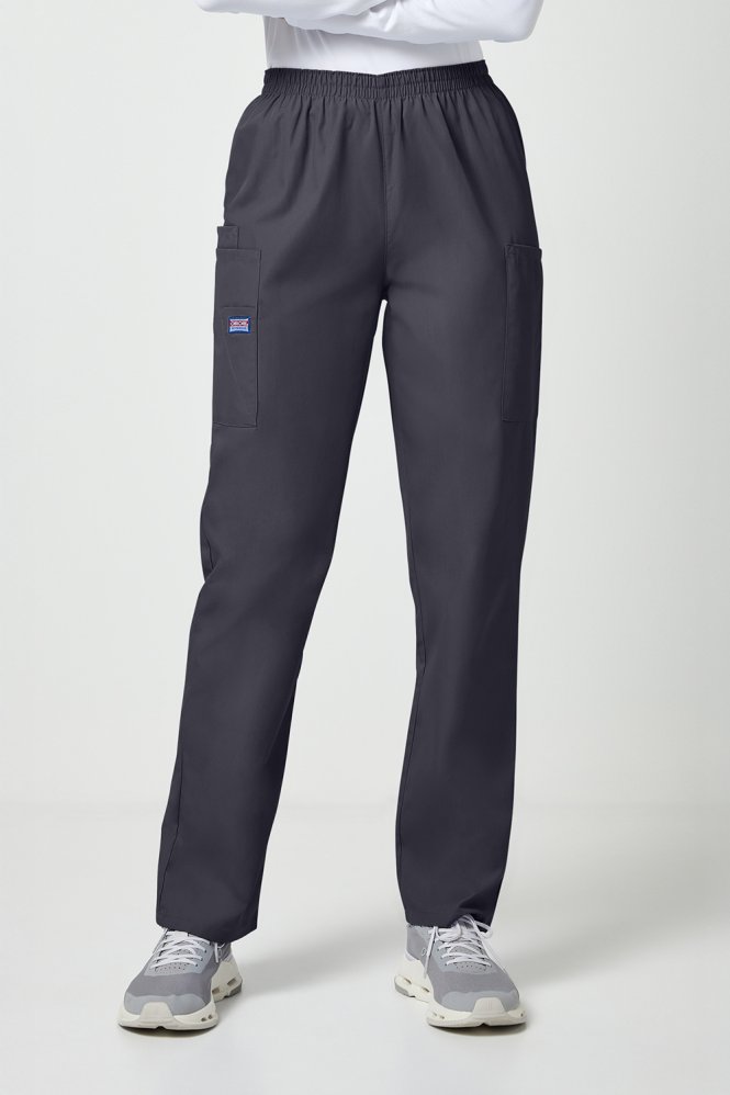 Cherokee Originals Women's Natural Rise Pull-on Cargo Trouser, Pewter