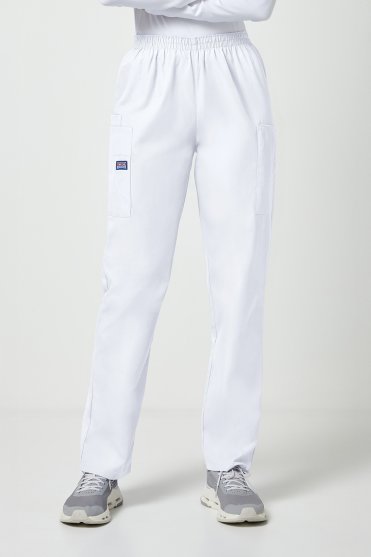 Cherokee Originals Women's Natural Rise Pull-on Cargo Trouser, White
