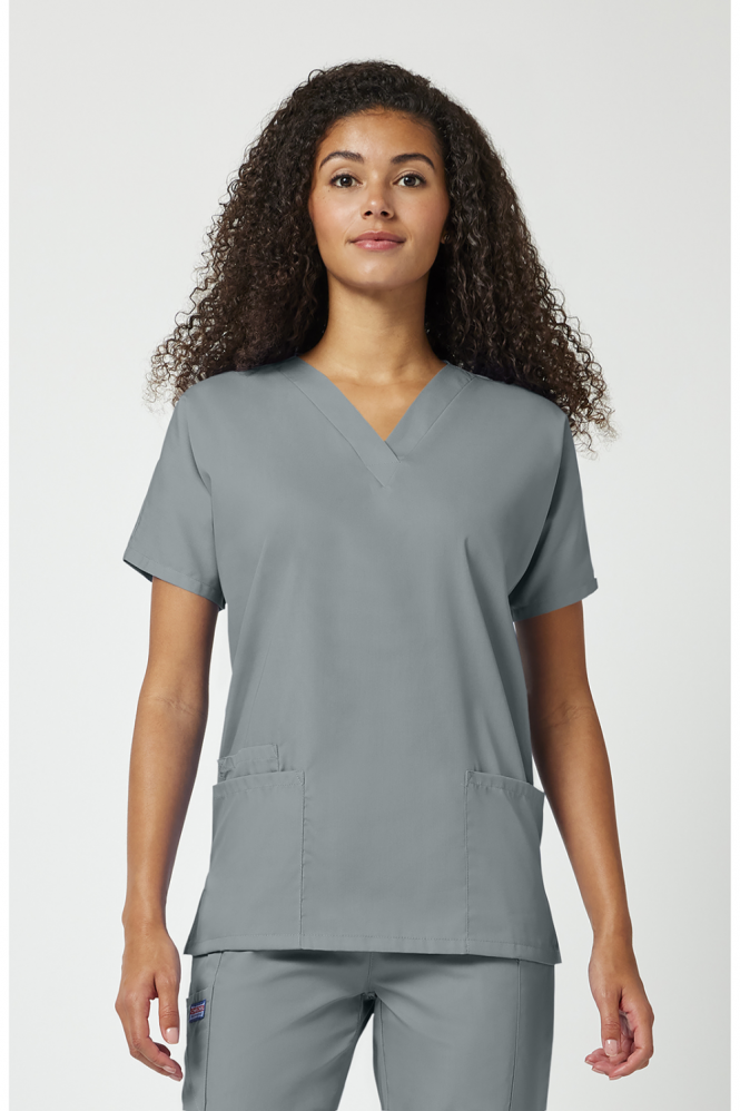 Cherokee Originals Women's V-Neck Scrub Top, Light Grey