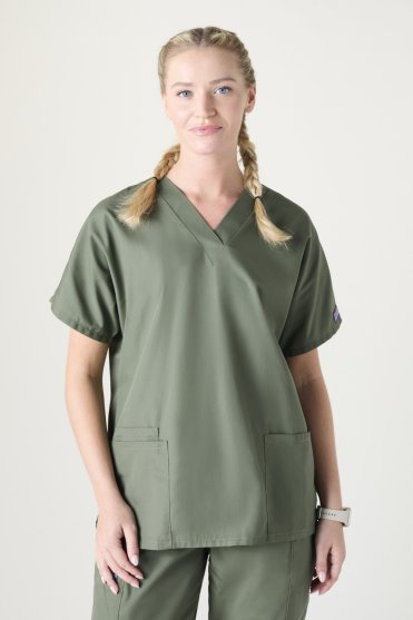 Cherokee Originals Women's V-Neck Scrub Top, Olive