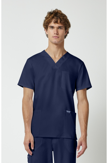 Cherokee Revolution Men's V-Neck Scrub Top, Navy