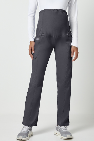 Cherokee Revolution Women's Maternity Straight Leg Trouser, Pewter