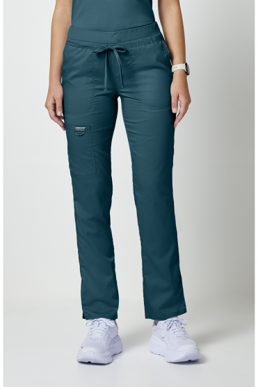 Cherokee Revolution Women's Mid Rise Drawstring Scrub Trousers, Caribbean Blue