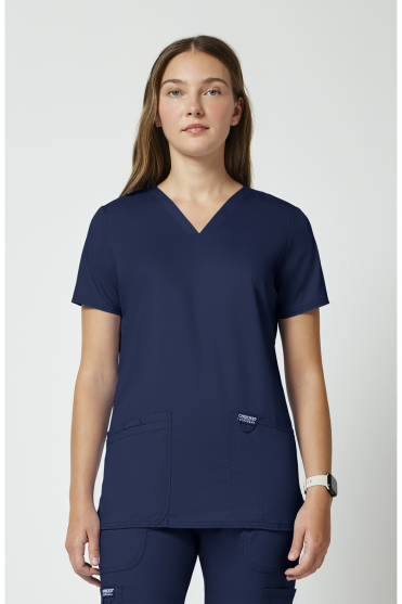 Cherokee Revolution Women's V-Neck Scrub Top, Navy