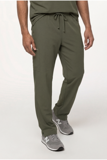 Cherokee Ultra Unisex Drawstring Straight Leg Trouser, Olive