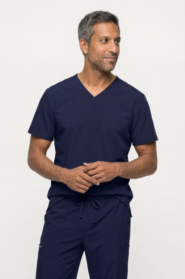 Cherokee Ultra Unisex V Neck Top, Navy
