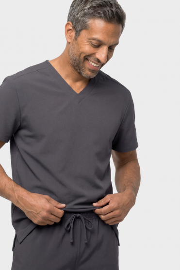 Cherokee Ultra Unisex V Neck Top, Pewter