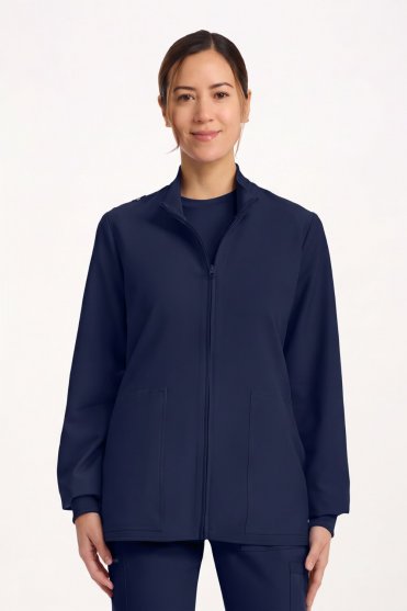 Cherokee Ultra Womens 2-Pocket Scrub Jacket, Navy