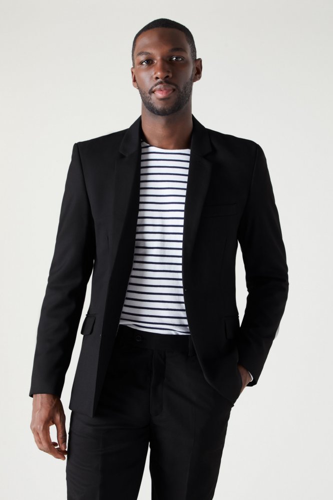 Contemporary Men's Modern Fit Suit Jacket, Tall Length, Black
