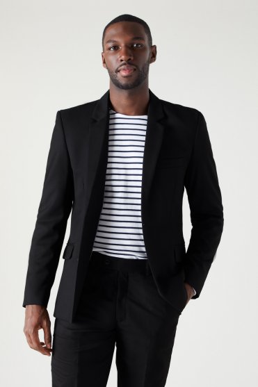 Contemporary Men's Modern Fit Suit Jacket, Tall Length, Black