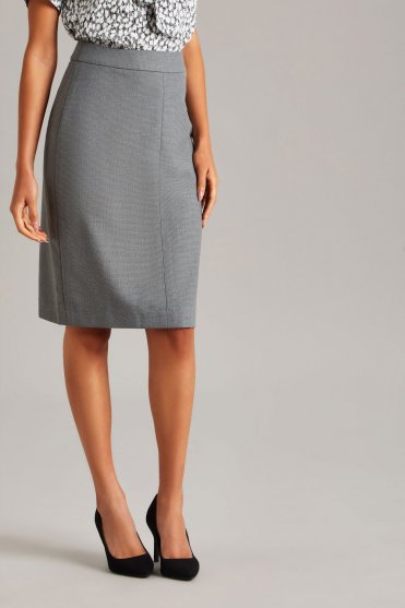 Contemporary Women's Pleat Back Skirt, Regular Length, Grey