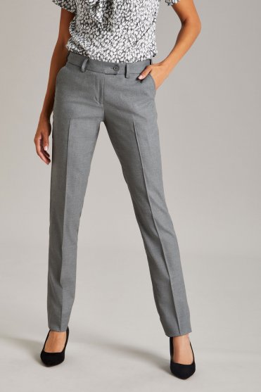 Contemporary Women's Slim Leg Trouser, Unhemmed Length, Grey