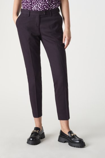 Contemporary Women's Trousers, Slim Fit, Regular Length, Plum